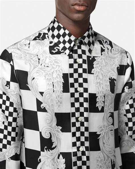 versace half medusa shirt|medusa contrasto silk shirt.